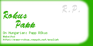 rokus papp business card